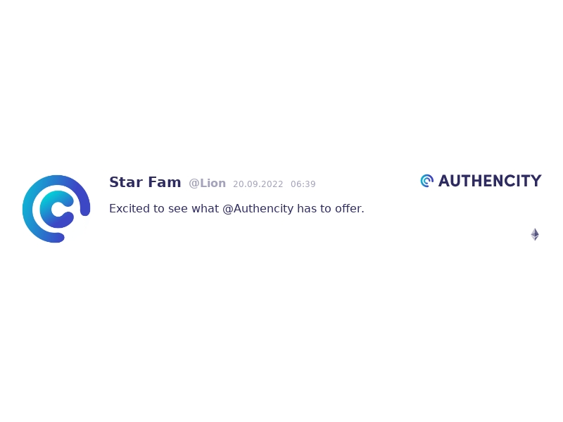 Authencity publication by Star Fam (@Lion)