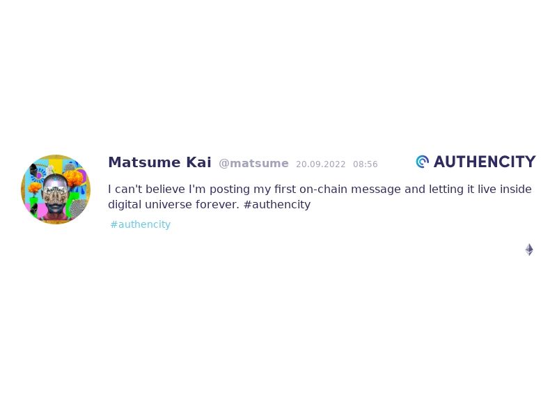 Authencity publication by Matsume Kai (@matsume)