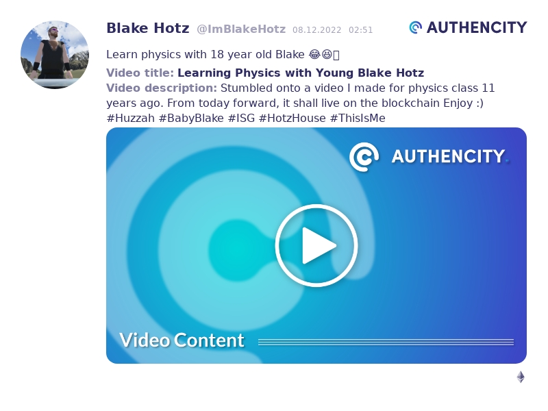 Authencity publication by Blake Hotz (@ImBlakeHotz)