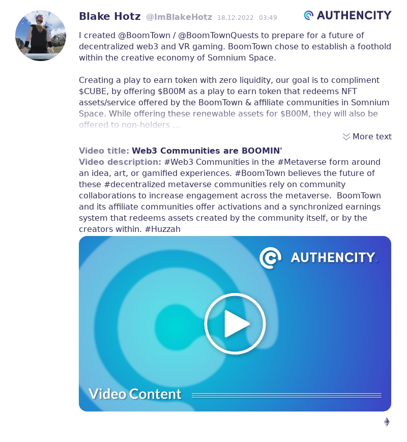 Authencity publication by Blake Hotz (@ImBlakeHotz)