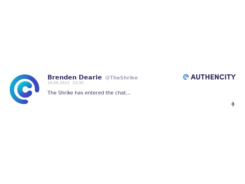 Authencity publication by Brenden Dearie (@TheShrike)