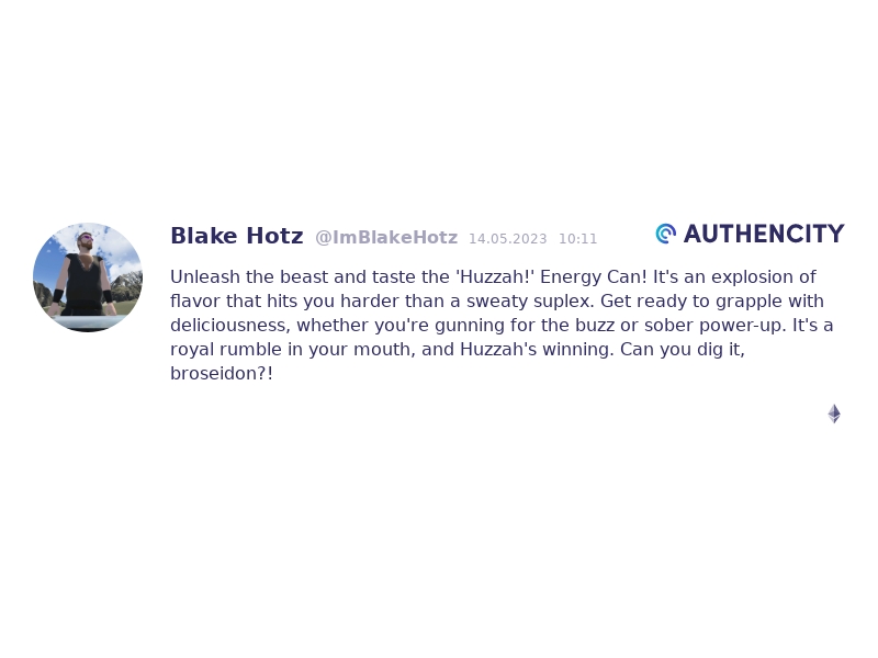 Authencity publication by Blake Hotz (@ImBlakeHotz)