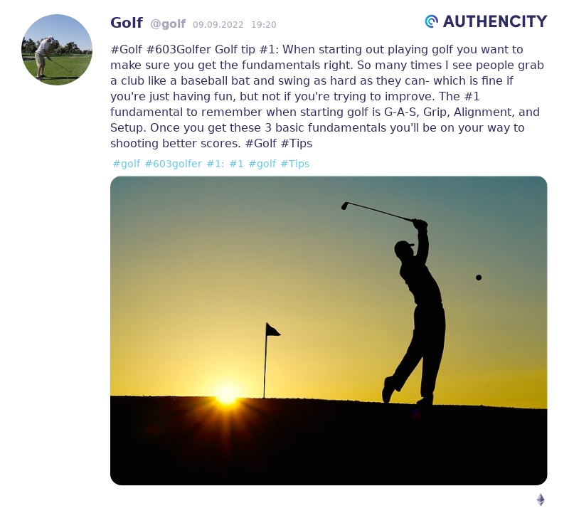Authencity publication by Golf Play (@golf)